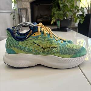 HOKA Mach 6 Youth Running Shoes Lettuce Bellwether Blue Mens 7